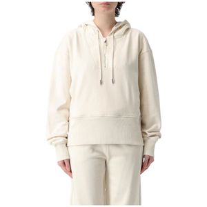 Hugo, Dames, Sweatshirts & Hoodies, Beige, Maat: S Katoen,