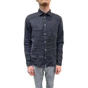 Mason's, Heren, Overhemden, Blauw, Maat: 2XL Linnen,