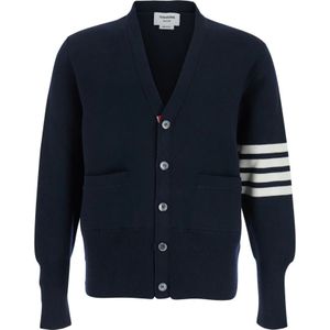 Thom Browne, Heren, Truien, Blauw, Maat: M Wol,