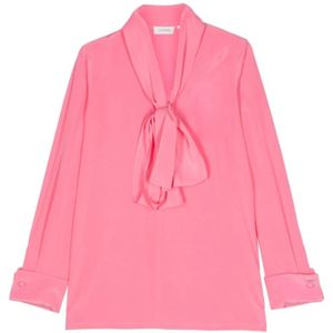 Sportmax, Dames, Blouses & Shirts, Roze, Maat: S Zijde,