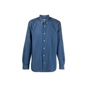 Woolrich Denim Overhemd , Blue , Heren , Maat: S