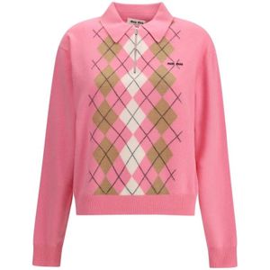 Miu Miu, Dames, Truien, Roze, Maat: XS Kasjmier,