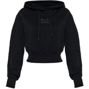 Versace Jeans Couture, Dames, Sweatshirts & Hoodies, Zwart, Maat: S Katoen,