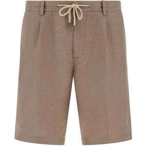 Boggi Milano, Heren, Korte broeken, Beige, Maat: XL Linnen,