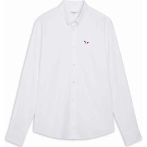 Maison Kitsuné, Heren, Overhemden, Wit, Maat: 4XL Katoen,
