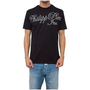 Philipp Plein, Heren, Tops, Zwart, Maat: L Katoen,