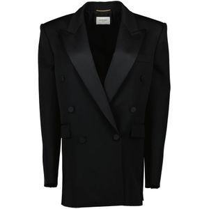 Saint Laurent, Dames, Jassen, Zwart, Maat: M Wol,