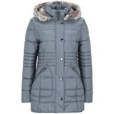 Betty Barclay - Outdoorjas - Blauw - Dames - Leer - Met Afneembare Capuchon