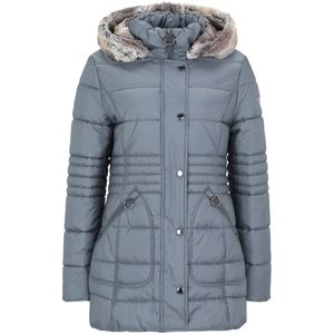 Betty Barclay - Outdoorjas - Blauw - Dames - Leer - Met Afneembare Capuchon