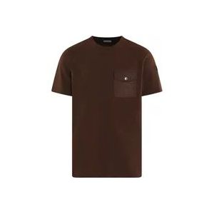 Moncler Heren T-Shirt Bruin , Brown , Heren , Maat: XL