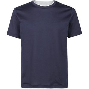 Eleventy, Heren, Tops, Blauw, Maat: M Katoen,