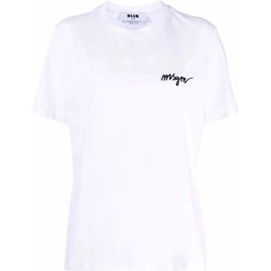 Msgm, Dames, Tops, Wit, Maat: S Katoen,