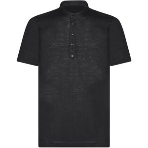 Lardini, Heren, Tops, Zwart, Maat: S Linnen,
