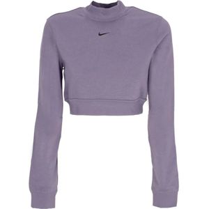 Nike, Dames, Sweatshirts & Hoodies, Paars, Maat: M Katoen,