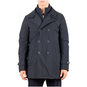 Herno, Heren, Mantels, Blauw, Maat: L Leer,