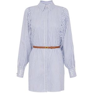 Elisabetta Franchi, Dames, Jurken, Blauw, Maat: M Katoen,