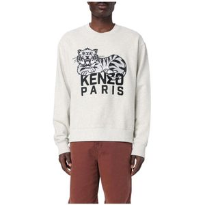 Kenzo, Heren, Sweatshirts & Hoodies, Grijs, Maat: M Katoen,