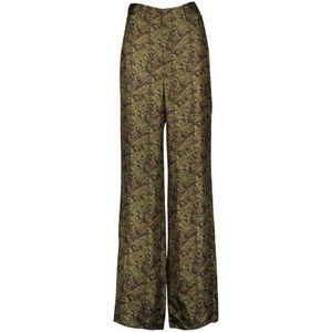 Saint Laurent, Dames, Broeken, Groen, Maat: S Zijde,