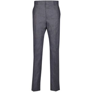 Valentino Garavani, Heren, Broeken, Grijs, Maat: M Linnen,