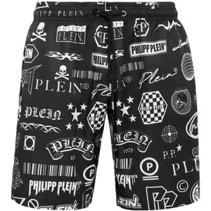 Philipp Plein, Heren, Badkleding, Zwart, Maat: 3XL Nylon,