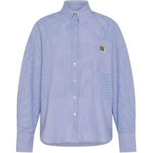 Momoni, Dames, Blouses & Shirts, Blauw, Maat: XS Katoen,