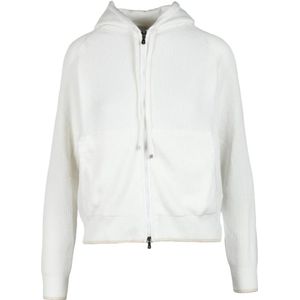 Eleventy, Dames, Sweatshirts & Hoodies, Wit, Maat: S Katoen,