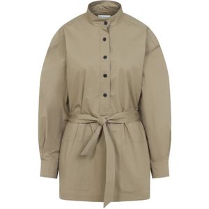 Saint Laurent, Dames, Blouses & Shirts, Beige, Maat: S Katoen,