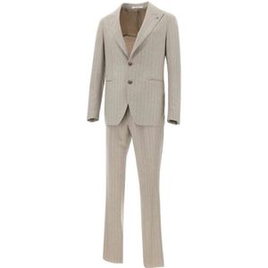 Tagliatore, Heren, Pakken, Grijs, Maat: S Tweed,