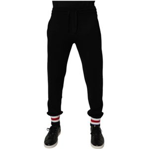 Dolce & Gabbana, Heren, Broeken, Zwart, Maat: 4XL Wol,