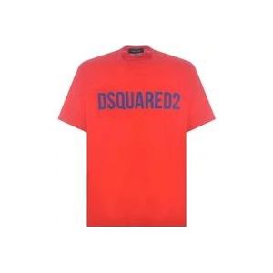 Dsquared2 Rode Regular Fit T-Hemden , Red , Heren , Maat: M