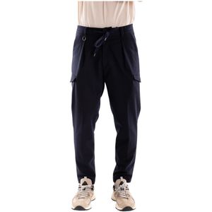 Paolo Pecora, Heren, Broeken, Blauw, Maat: M Viscose,