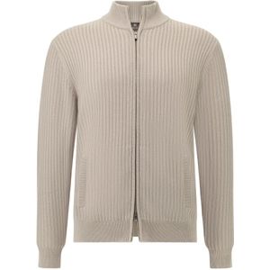 Boggi Milano - Merino Wool Full Zip Rib Sweater - Beige - Heren