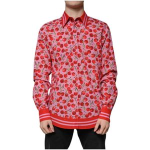 Dolce & Gabbana, Heren, Overhemden, Roze, Maat: XL Katoen,