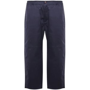 Moncler, Heren, Broeken, Blauw, Maat: M Gabardine,
