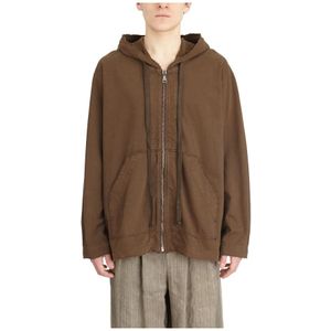 UMA Wang, Heren, Sweatshirts & Hoodies, Bruin, Maat: M Katoen,