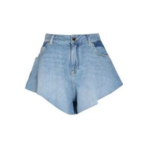 Pinko Butterfly Denim Shorts in lichtblauw , Blue , Dames , Maat: W26