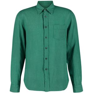 120% Lino, Heren, Overhemden, Groen, Maat: 3XL Linnen,