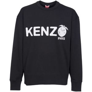 Kenzo, Heren, Sweatshirts & Hoodies, Zwart, Maat: M Katoen,