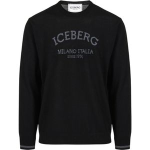 Iceberg, Heren, Truien, Zwart, Maat: M Wol,
