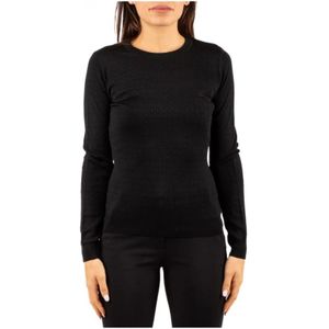Elisabetta Franchi, Dames, Truien, Zwart, Maat: S