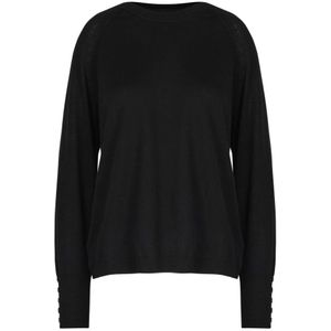 Alpha Studio, Dames, Truien, Zwart, Maat: XS Wol,