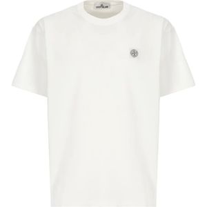 Stone Island, Heren, Tops, Wit, Maat: S Katoen,