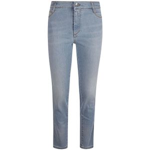 Ermanno Scervino, Dames, Jeans, Blauw, Maat: M Katoen,