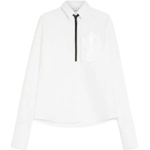 Sportmax, Dames, Blouses & Shirts, Wit, Maat: 2XS Katoen,