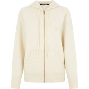 Roberto Cavalli, Dames, Sweatshirts & Hoodies, Beige, Maat: S Wol,