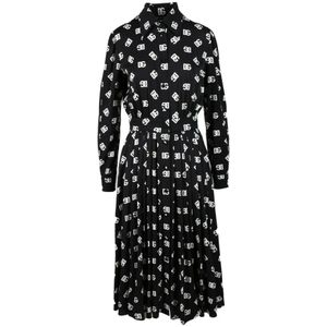 Dolce & Gabbana, Dames, Jurken, Zwart, Maat: S Zijde,