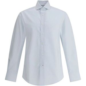 Brunello Cucinelli, Heren, Overhemden, Blauw, Maat: L Katoen,