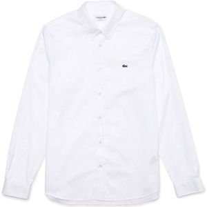 Lacoste, Heren, Overhemden, Wit, Maat: 4XL Katoen,