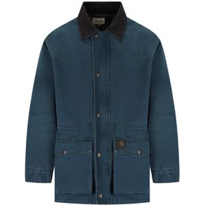 Carhartt Wip, Heren, Jassen, Blauw, Maat: L Katoen,