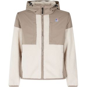 K-Way, Heren, Jassen, Beige, Maat: M Leer,